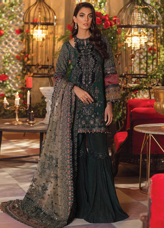 Embroidered Chiffon 3 Piece Unstitched Suit-EM0027Party Wear Regular